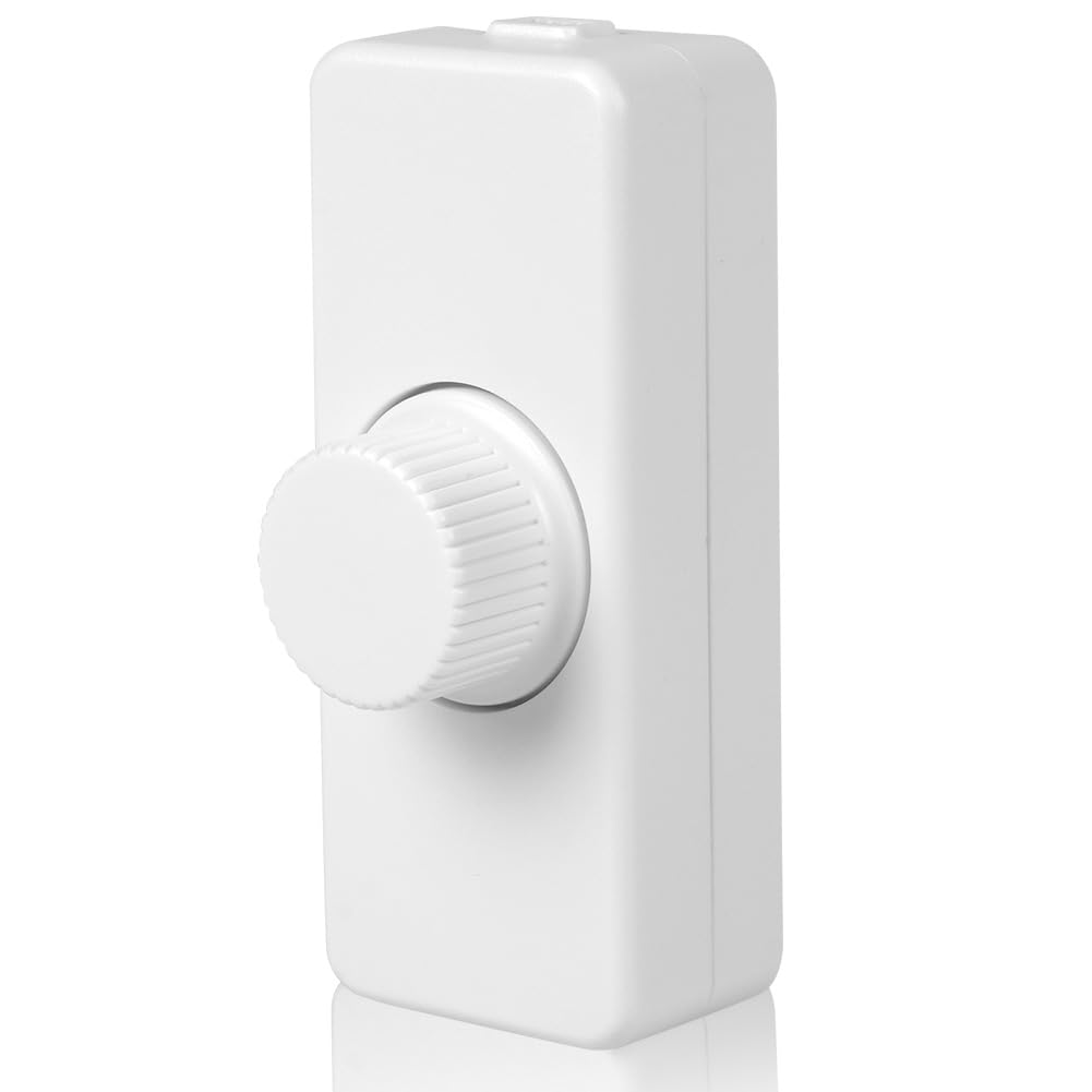 AXFEE Interruptor Regulador de Luz, Dimmer Led 220V, 220V-240V AC/50hz Regulador Intensidad Led, Potenciómetro Regulador de Luz con Interruptor, para 3-100W Lampara LED y Bombillas Regulables, Blanco