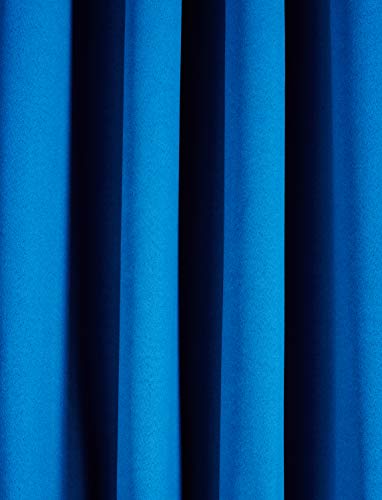Image of Amazon Brand - Solimo Polyester Opaque Door Curtain, 7Ft (84 inch), Set Of 2, Blue, Blackout, Eyelet, Solid