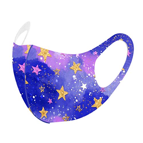 K-youth Ropa Bebé ??????????? Niños Reutilizables Lavables Forma de Copa Dibujos Animados Estampadas de Galaxia Respirable Antipolvo Tela para Unisex Niño Niña Colegio (#10, 1PCS)