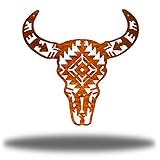 Riverside Designs Cow Skull Metal Wall Art Steel Outdoor Decor (12', Copper)