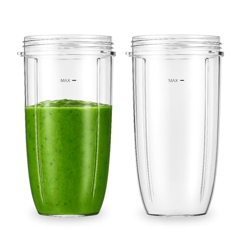 2-Pack 32 oz Replacement Blender Cups for Nutribullet 600W and