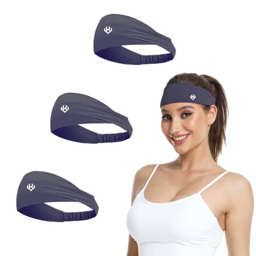 VanKee Sports Headbands for Men and Women Moisture Wicking Workout Fashion Athletic Breathable Non-Slip Sweatbands for Running Yoga Tennis Basketball