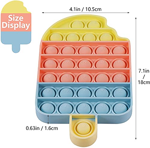 Image of Big Size Push Pop Fidget Toy, Big Rainbow pop, Big Size Squeeze Toys for Kids and Adults Big pop (Candy 1)