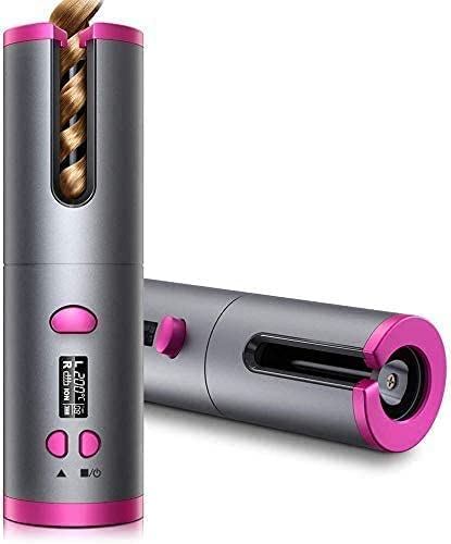 Image of Automatic Curling Iron Wireless Curler LCD Screen Timer 6 Adjustable Temperatures Advanced Quick Heat Ceramic Portable Hair Curler Cordless Iron with Temperature(pack of 1)
