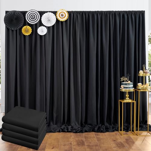 20 ft x 10 ft Thick Black Backdrop Curtain for