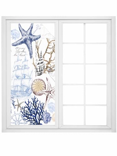 Película para ventana privacidad frost, azul y marrón, 17.7 x 39.3 pulgadas miniatura 1
