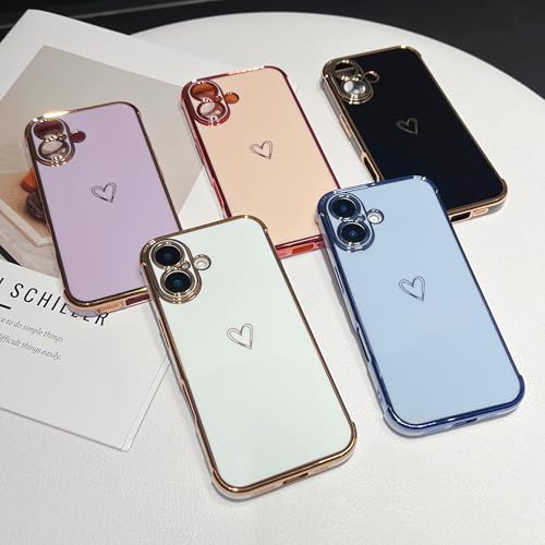 Coque de téléphone avec protection d'objectif intégrée et finition cœurs plaqués - 7