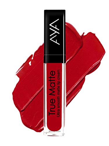 Image of AYA True Matte Liquid Lipstick, Ultra Smooth Matte Lip Cream, Set of 6 | Smooth Lip Color, Weightless Finish Intense Color Payoff | Silky Matte Finish | Long Lasting Matte Finish | Matte Lipstick Liquid