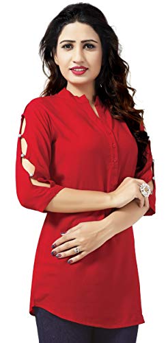 Image of Venisa Women's Regular fit Shirt (101-M Red M)