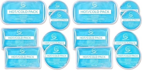 Reusable Hot and Cold Gel Ice Packs for Injuries - Gel Cold Packs for Injuries - Multiple Shapes and Sizes 7 Variety Pack (Pack of 2)