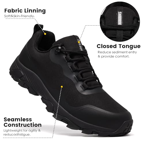 Image of SHULOOK Men's Waterproof Hiking Shoes Lightweight Breathable Non-Slip Trail Trekking Outdoor Shoes