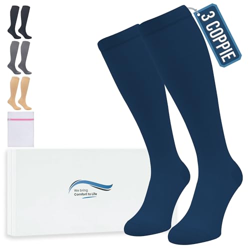 360 Relief Calze Compressione Graduata Donna E Uomo - 3 Coppie Solido Colore Gambaletti Compressione Graduata Per Sports, Running, Viaggio, Ciclismo, 