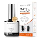 modelones Matte Gel Top Coat Chrome Proof, 15ML No Wipe Matte Top Coat Chrome Isolation Powder-Resist Velvet Finish Easter Gel Polish for Nail Art Painting Long Lasting Manicure DIY Gift for Women
