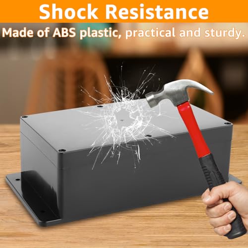 YAYODS Abzweigdose Schwarz - 23x15x8,5 cm Gehäuse Elektronik - Abzweigkasten Aufputz mit festem Ohr - Anschlussdose Wasserdicht IP67 - ABS Kunststoff Verteilerdose Aufputz - Verteilerdose Schwarz