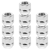 Mikinona 10pcs M12x1.5 Flange Tire Lug Nuts Set Chrome Open End Acorn Groove Drive Wheel Nuts for Car Truck Wheels Rim Replacement