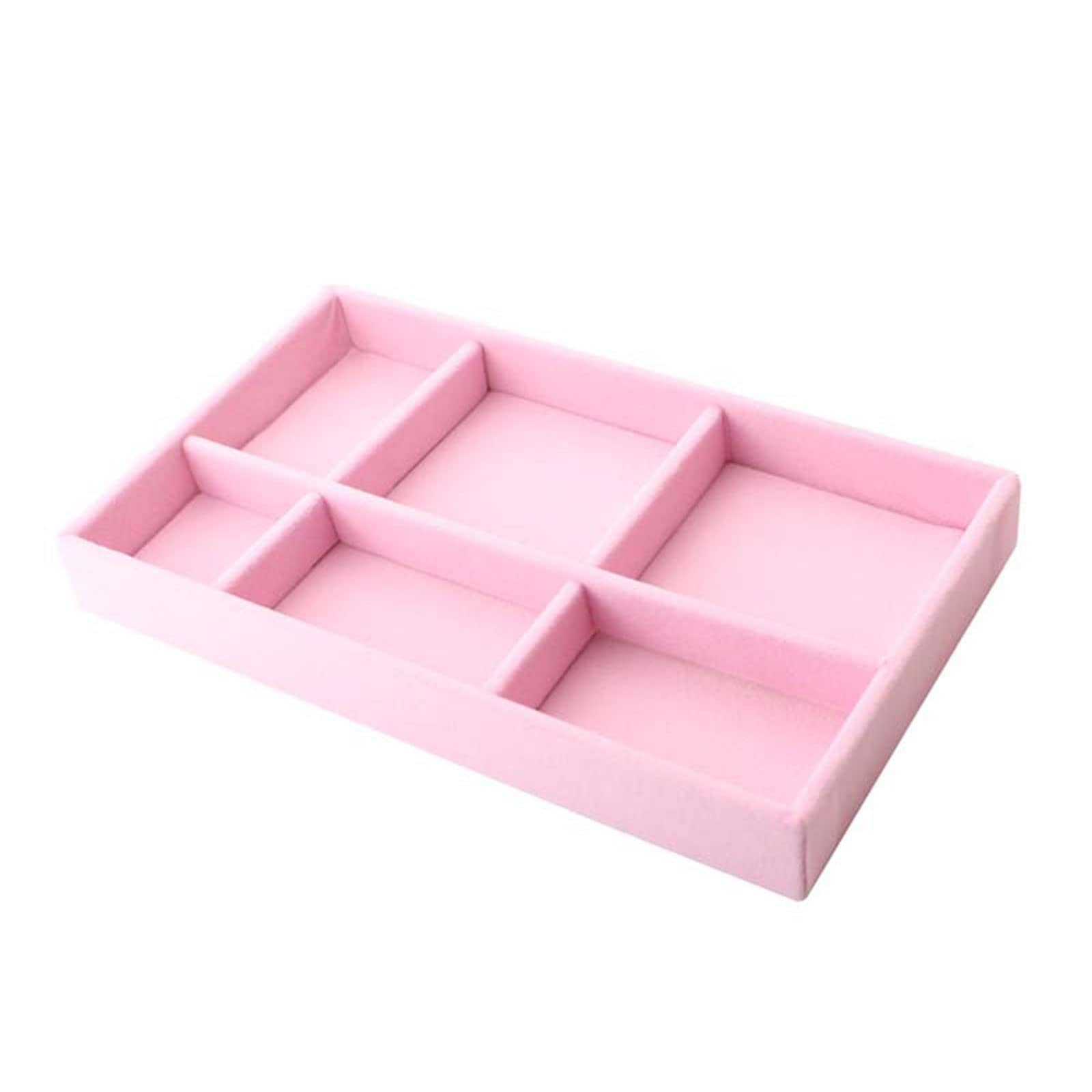 HDOYTXXM Girl Heart Flannel Jewelry Storage Tray Box Earrings Display Organizer Multi-lattice Tray Trays Stackable
