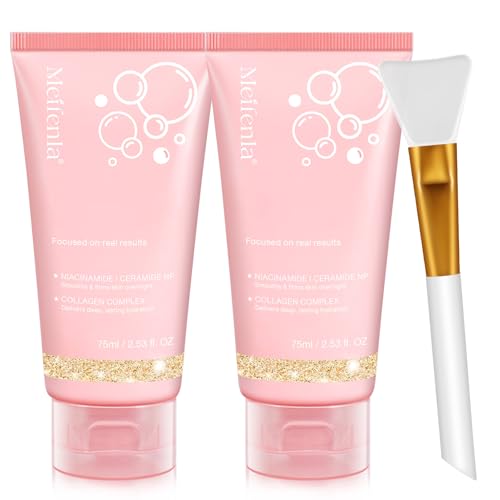 Collagen Night Wrapping Mask,Collagen Maske,Kollagen Maske für das Gesicht,overnight mask gesicht,Peel-Off Mask für strahlende Haut, Koreanische Hautpflege 75ML (2PCS)