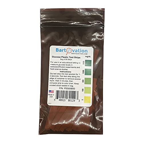 Scientific Glucose Test Strips For Food Science Or Osmosis/Diffusion Experiments [Bag Of 50 Plastic Strips] #TOP1