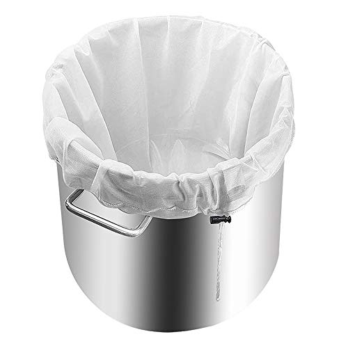 Bolsa de cerveza, paquete de 2 bolsas extra grandes (66 x 56 cm), bolsa de malla fina reutilizable para cerveza, sidra, uva, vino, prensa de cordón para colar cerveza en una bolsa Cover