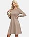 AUSELILY Kleid Herbst Damen Strickkleid Leichtes Winterkleider Damen Herbstkleid Langarm Kleid Elegantes Pulloverkleid Rundhalsausschnitt