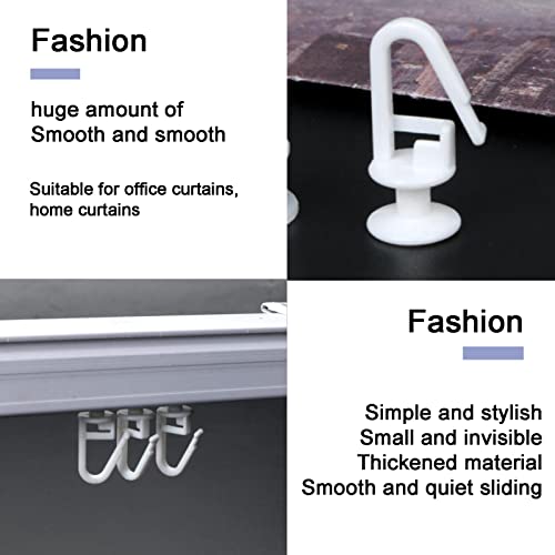 XCVCVB 100 x Plastic Curtain Rail Sliders for Long Curtain Rails with Inner Diameter of 11 mm (White) - Image 4