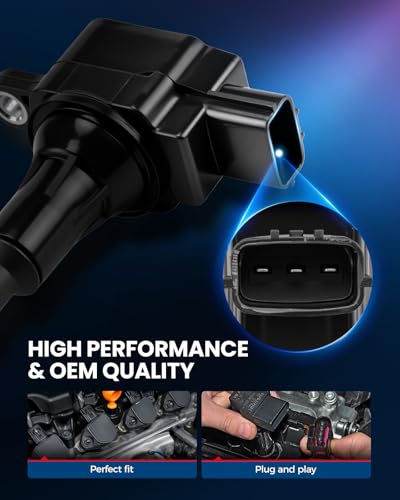 Image of KAX Ignition Coils & Spark Plugs Set Fit for Nissan Altima, Sentra | (w /tool) Altima 2002-2006 2.5L, Sentra 2002-2006 2.5L UF350
