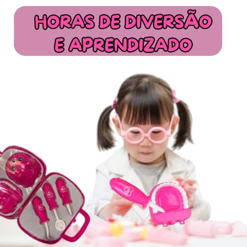 Kit DR Dentista Com Boca + Acessorios 5 Peças Na Maleta Brinquedo INFANTIL Educativo Saúde Bucal DID