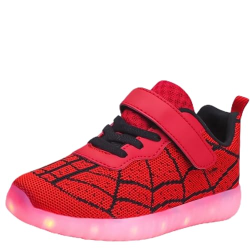Vorkhuaeri Zapato con luz LED para Niños y Niñas, Zapatos de Malla Luminosos, Deportivos Informales Brillantes Moda, Zapatillas atléticas Intermitentes Xmas (21,Pink)