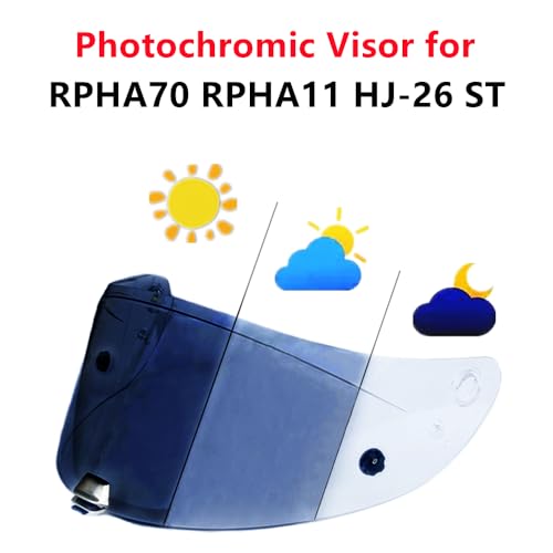 BSTOP Photochromic Helmet Shield for HJC RPHA70 RPHA11 HJ-26 ST Visor Universal Size Sunscreen Casco Moto Accessories (HJ26 Clear)