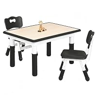 FUNLIO Kindertisch- und Stuhlset für Kinder von 3 bis 8 Jahren – 80 cm – schwarz