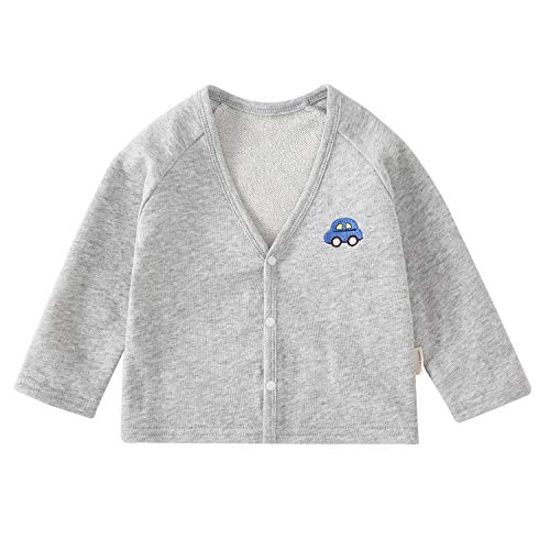 pureborn Toddler Boys Cardigan Cotton Sweater Spring Fall Top Cartoon Car Grey 2-3 Years
