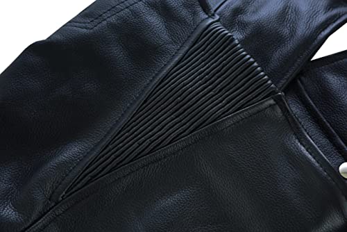 Black Motorcycle Riding Leather Chaps For Men Women W/Zip Out Liner, Cowboy Biker Chap Pants With Four Deep Pockets (Medium) #TOP7