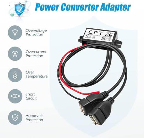 Heemol 12V auf USB,12V auf 5V USB-Adapter,Buck-Konverter-Modul 3A 15W DC auf DC Auto-Stromwandler Adapter (Dual USB)