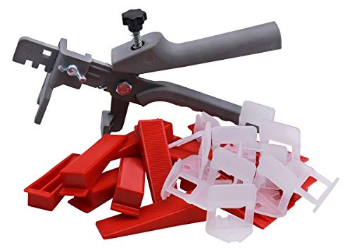Bauhandel24 - Fliesenverlegehilfe Set 2mm, 201-teiliges Nivelliersystem, Verlegehilfe Fliesenkeile, Zuglaschen, Fliesen Werkzeug