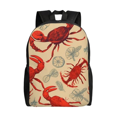 Sac à dos voyage ordinateur homard crabe léger pour des trajets quotidiens stylés