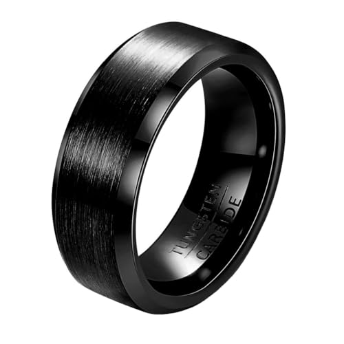 Anneau de fiançailles homme acier inoxydable mat 8mm bague dôme