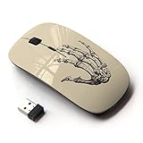 KawaiiMouse [ Optical 2.4G Wireless Mouse ] Hand Bones Skull Death Metal Yellow