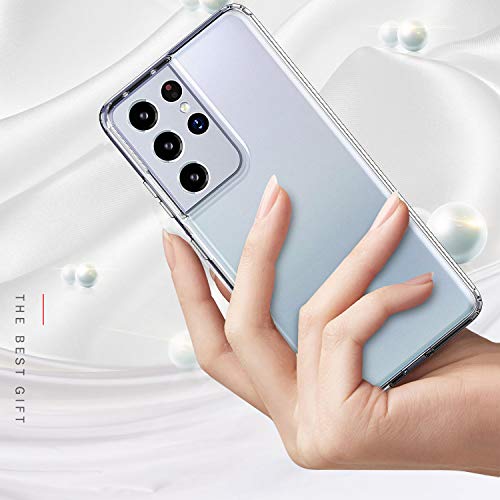 UZER Capa protetora transparente para Galaxy S21 Ultra com proteção à prova de choque [cristalina] e