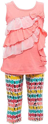 Image of ToBeInStyle Girl's Sleeveless Tank Top & Leggings 2 Piece Outfit Casual Dress Style Set