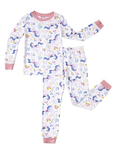 Image of PATPAT Toddler & Kids Pajama Sets with Bamboo Viscose, Snug Fit Pjs for Girls, All-Season Comfort Sleepwear, Ages 2-12 Years