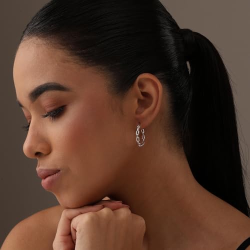 LeCalla 925 Sterling Silver Hoop Earrings | Love Heart Infinity Linked Filigree Earrings | Lightweight Valentines Gift Jewelry | Click-Top Closure Earring Hoops for Women2