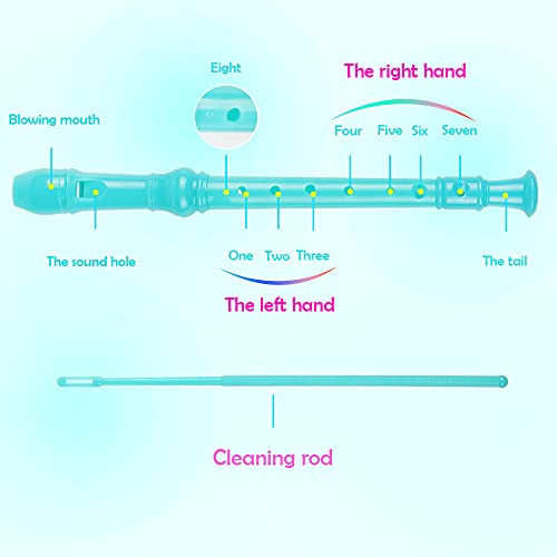 Image of Mr.Power Soprano Recorder German Style C Key Recorders Gift for Beginners Practice, Education, Performance, Ensemble Playing (Green)