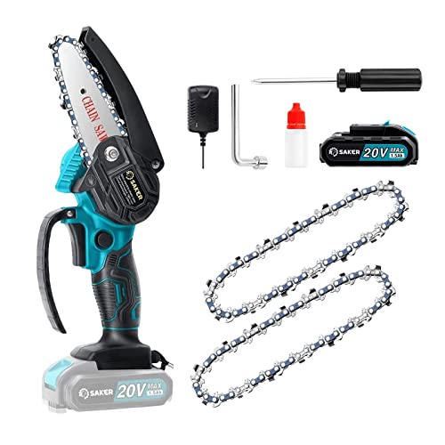 Saker Mini Chainsaw,Portable Electric Chainsaw Cordless-Handheld Chain Saw Pruning Shears Chainsaw For Tree Branches, Courtyard, Household And Garden (Only 2*Chains) #TOP6