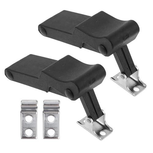 Uonlytech Pestillos para Puertas de Armarios Eléctricos 2 Piezas Caucho Flexible y Acero Inoxidable Negro Cierre Central Resistente para Uso en Refrigeradores y Compartimentos Exteriores