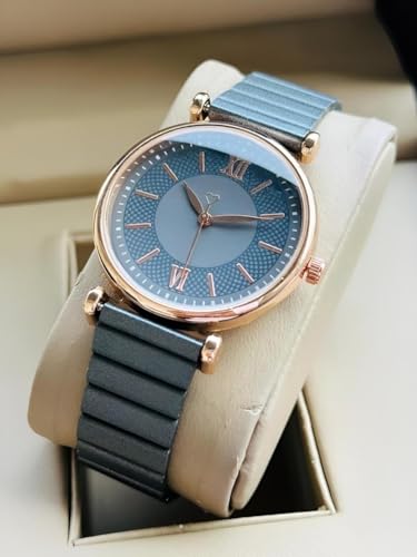 Image of EVRGLOW Analogue Wrist Watches for Women's Luxury Dial with Roman Marker Round Dial Stainless Steel Watch