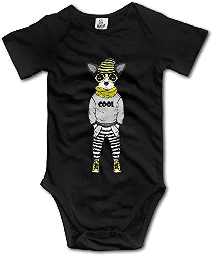 GKrepps Cool Dog Infant Toddler Baby Unisex Onesie Bodysuit Romper Creeper Black