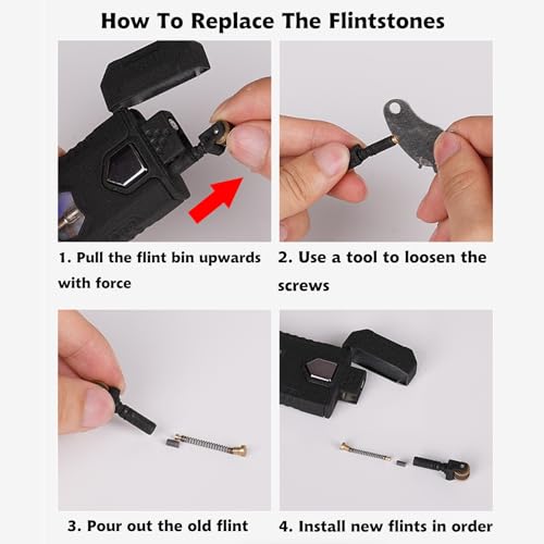 Encendedor de llama dual recargable de butano negro miniatura 7