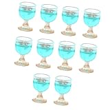 10 vasos de agua potable para casa de muñecas, modelo Life Scene 1:12, copa de vino en miniatura, color azul claro