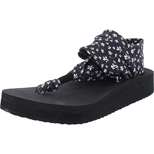 Sanuk Sling St Midform Microfloral Black 9 B (M) #TOP11