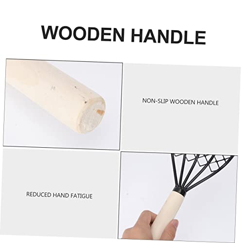 HANABASS 4 Pçs Equipamento Preto Ancinhos De Escavação Curta Ferramentas Net Plana Inoxidável Garra